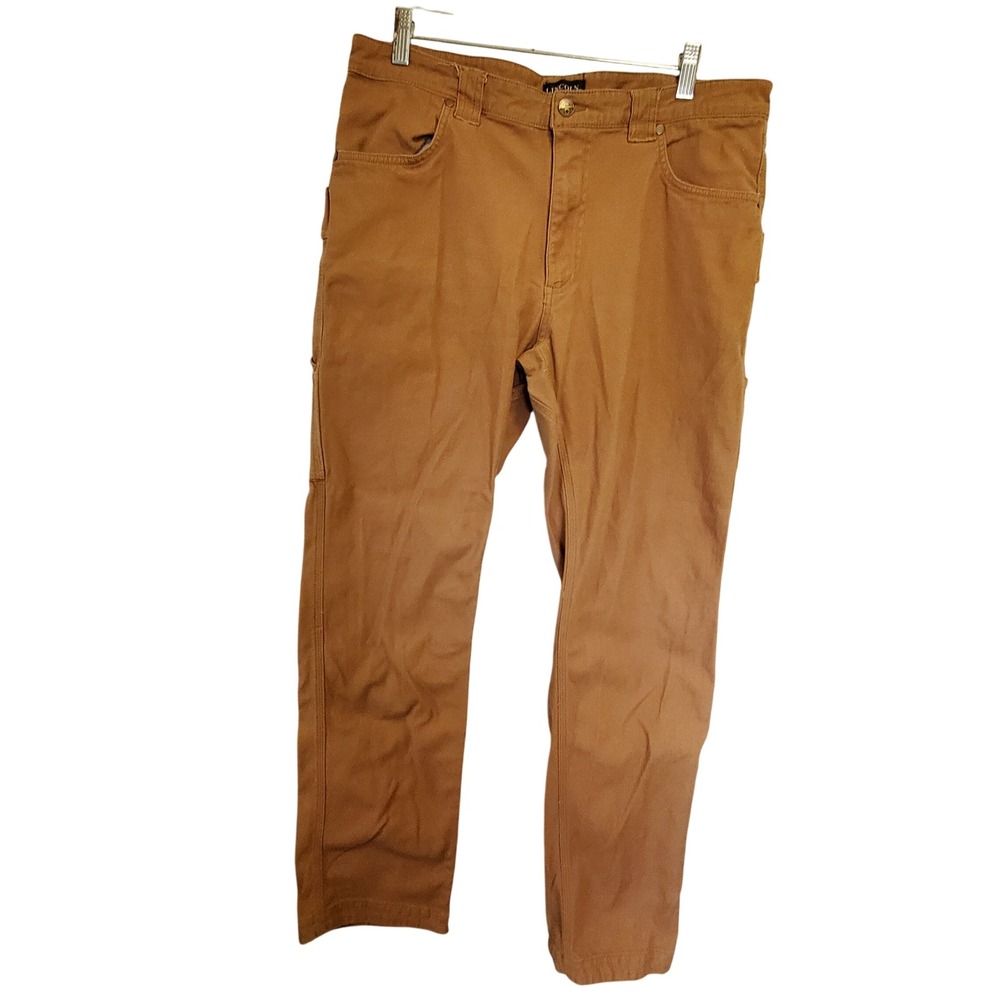 LINCOLN OUTFITTERS Men's Brown Canvas Carpenter Pants Size 36x34 Work‎ Utility